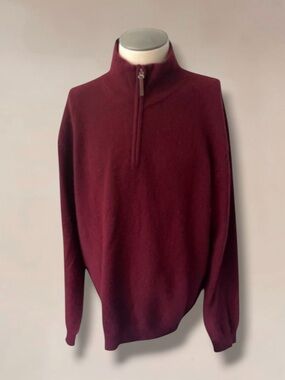 AMERICAN BLUE 100% CASHMERE 1/2 Zip Sweater Size LARGE
